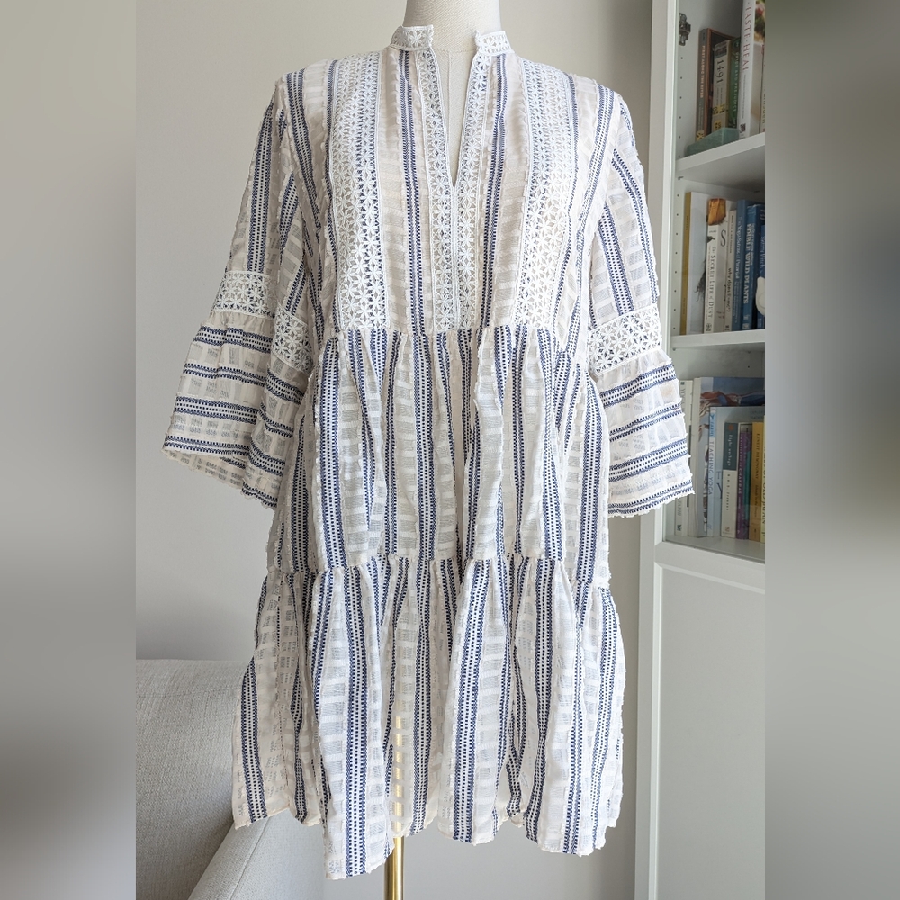SANDRO Stephanie Woven Ruffle Dress